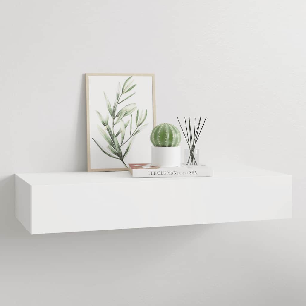 Väggmonterad låda vit 60x23,5x10 cm MDF