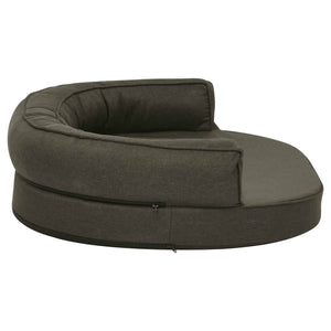 Ergonomisk hundmadrass 75x53 cm linnelook fleece mörkgrå