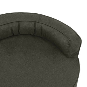 Ergonomisk hundmadrass 75x53 cm linnelook fleece mörkgrå