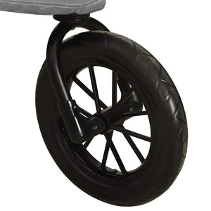 Barnvagn ljusgrå stål