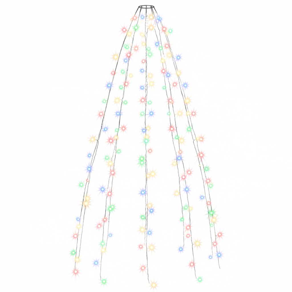 Ljusnät för julgran 180 lysdioder flerfärgad 180 cm