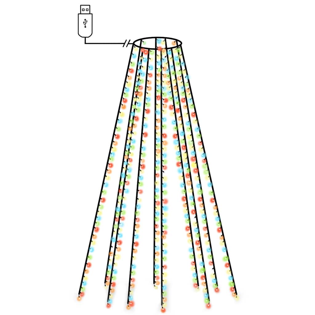 Julgransbelysning 500 cm med 500 lysdioder färgglad inne/ute