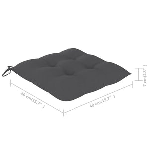 Trädgårdsstolar med antracitgrå dynor 8 st massiv teak