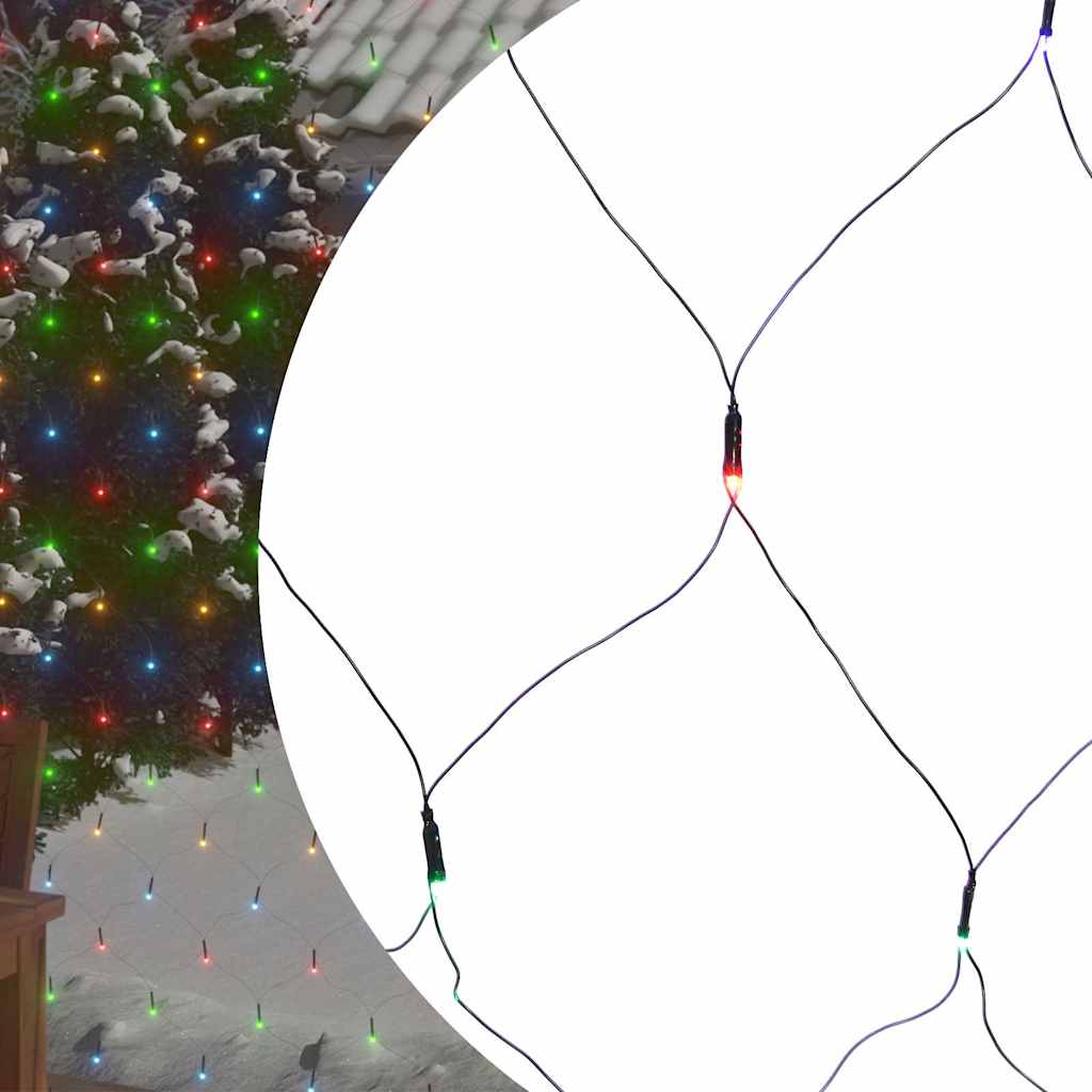 Ljusnät flerfärgad 3x3 m 306 LED inne/ute