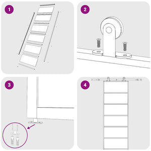 Skjutdörr ESG-glas och aluminium 76x205 cm svart