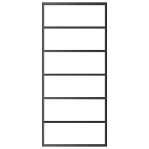 Skjutdörr ESG-glas och aluminium 90x205 cm svart