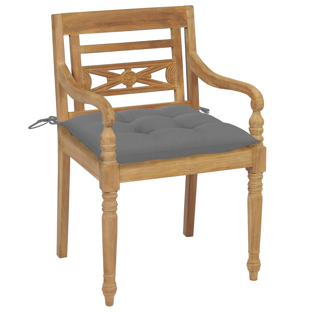 Bataviastolar med dynor 8 st massiv teak