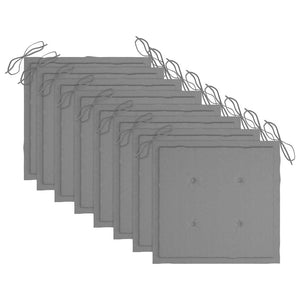 Hopfällbara trädgårdsstolar med dynor 8 st massivt akaciaträ