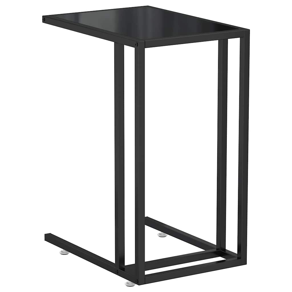 Sidobord till datorbord svart 50x35x65 cm härdat glas