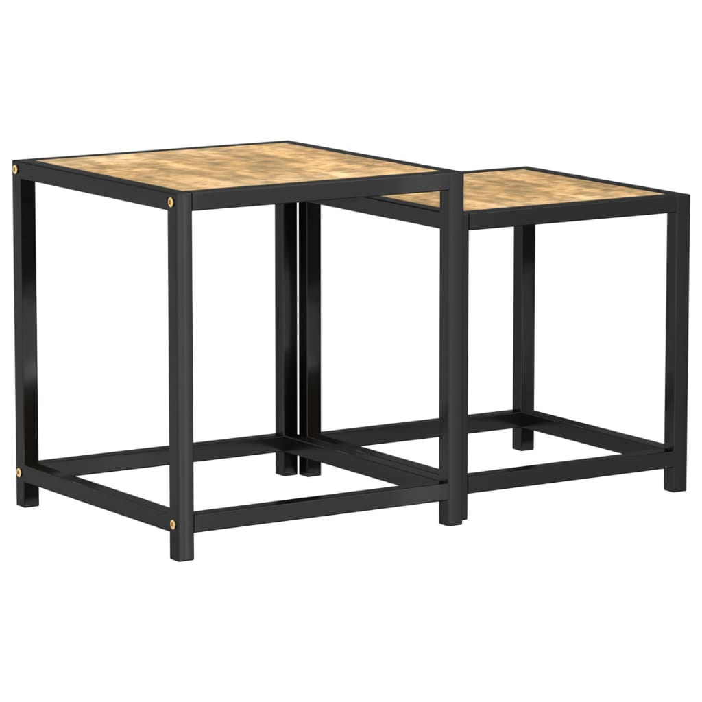 Tebord 2 st MDF svart och gul