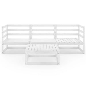 Loungegrupp för trädgården 4 delar vit massiv furu