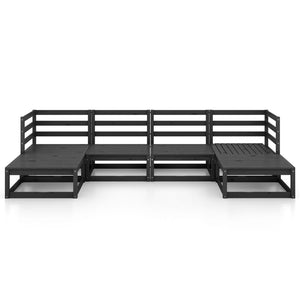 Loungegrupp för trädgården 6 delar massiv furu