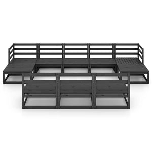 Loungegrupp för trädgården 10 delar massiv furu