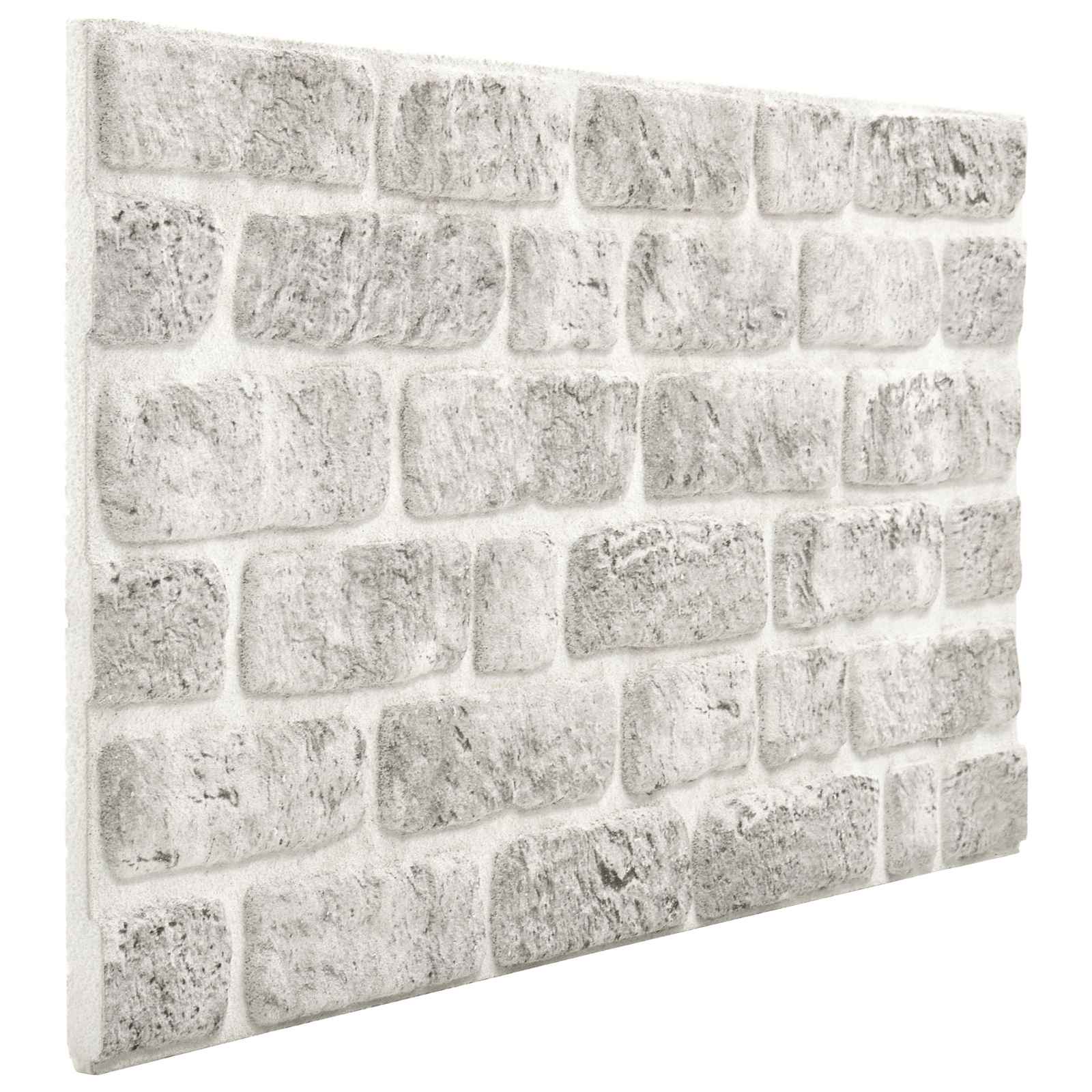 Väggpaneler 10 st 100 x 50 cm Ljusgrå EPS Skum