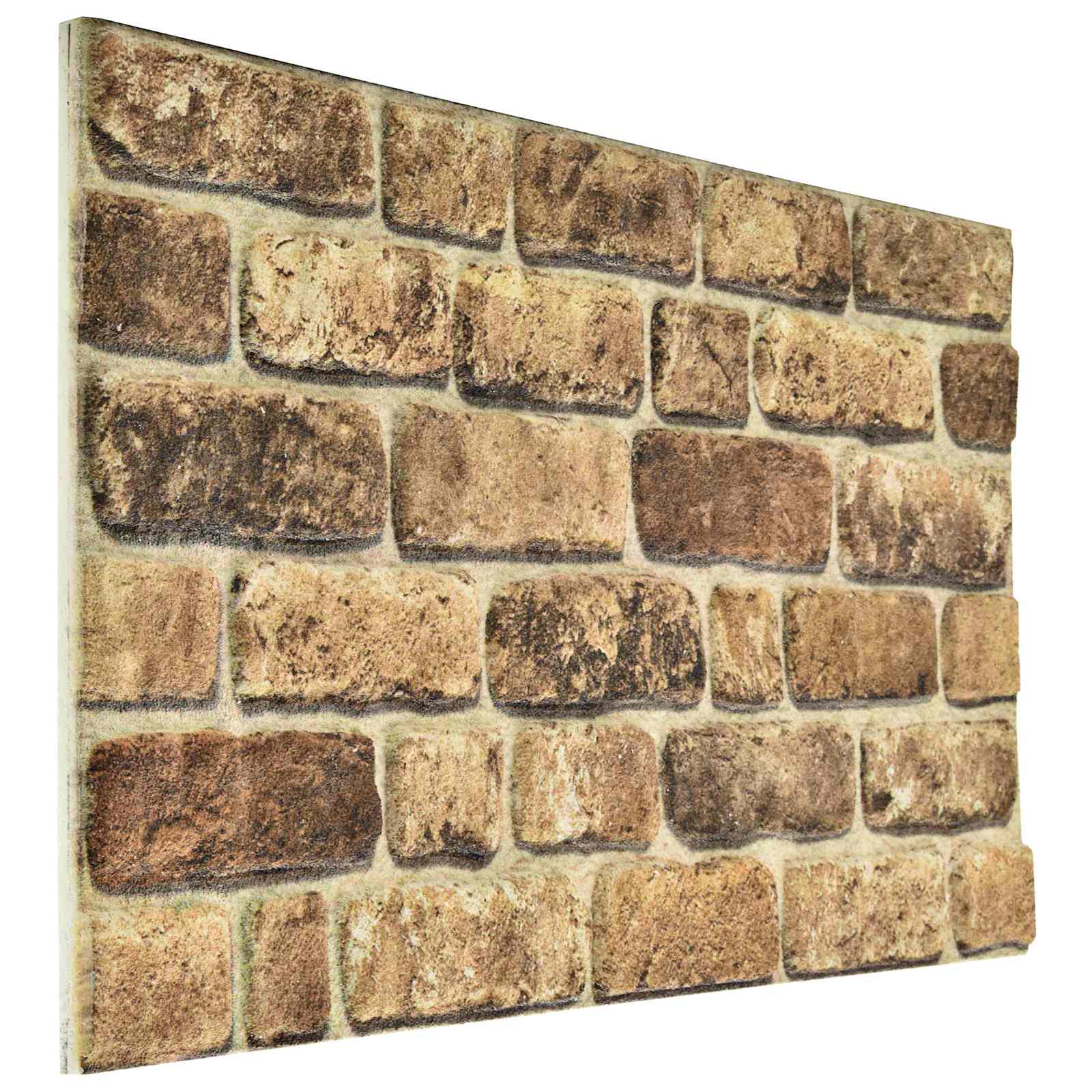 Väggpaneler 10 st 100 x 50 cm Mörk Sand EPS Skum