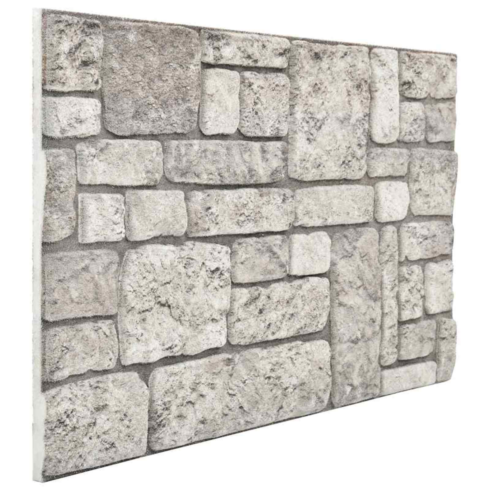 Väggpaneler 10 st 100 x 50 cm Grå EPS Skum