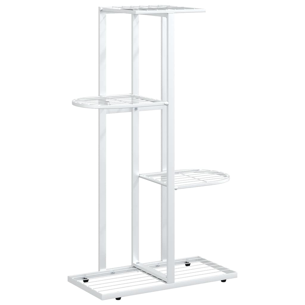 Växtställ med 4 hyllor 43x22x76 cm vit metall