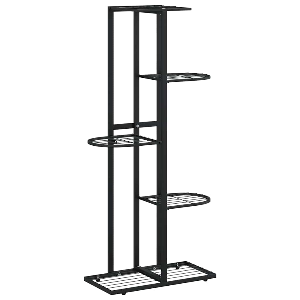 Växtställ med 5 hyllor 43x22x98 cm svart metall