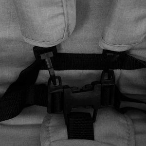 Tandem tvillingvagn ljusgrå stål