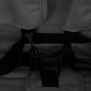 Tandem tvillingvagn mörkgrå stål