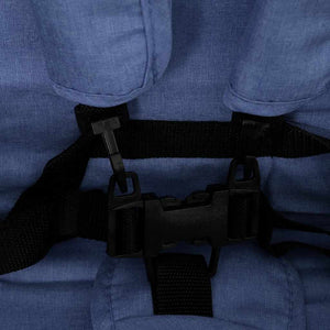 Tandem tvillingvagn marinblå stål