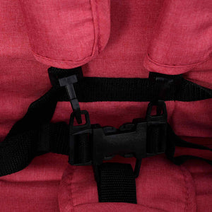 Tandem tvillingvagn röd stål