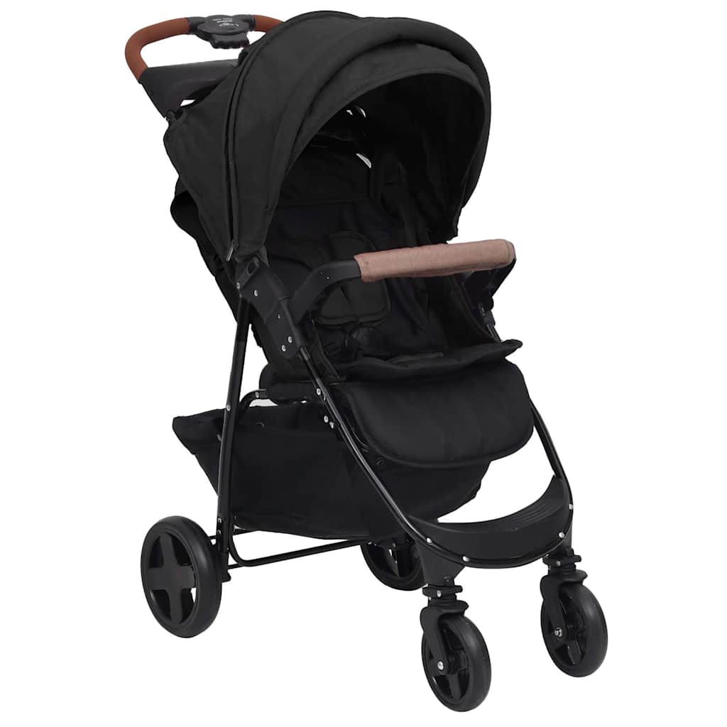 Barnvagn 2-i-1 antracit stål