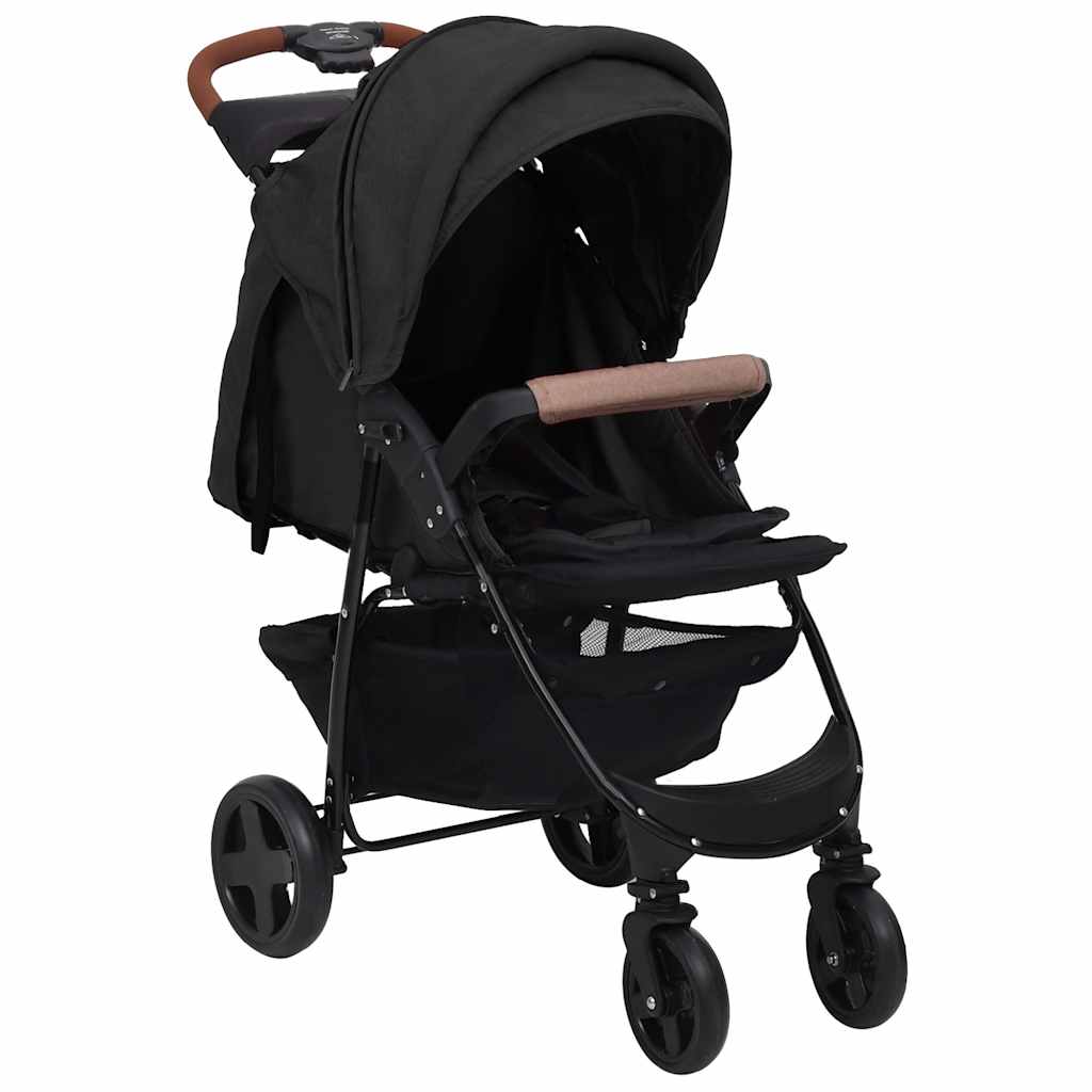 Barnvagn 2-i-1 antracit stål