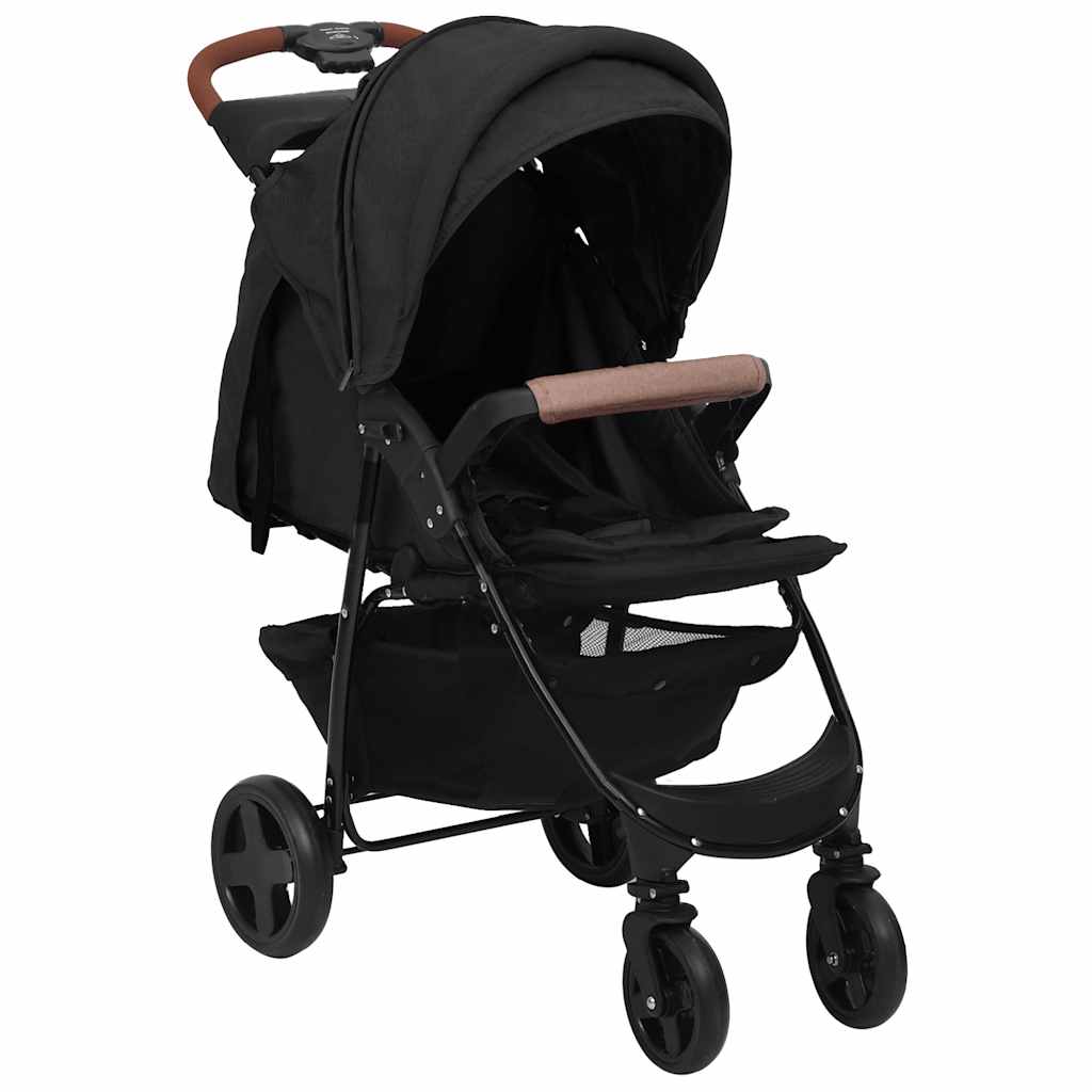 Barnvagn 3-i-1 antracit stål