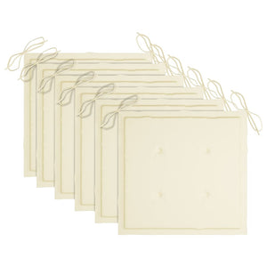 Trädgårdsstolar 6 st med dynor massivt akaciaträ