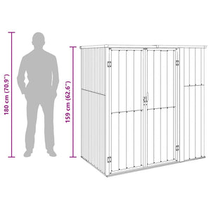 Trädgårdsskjul grön 161x89x161 cm galvaniserat stål