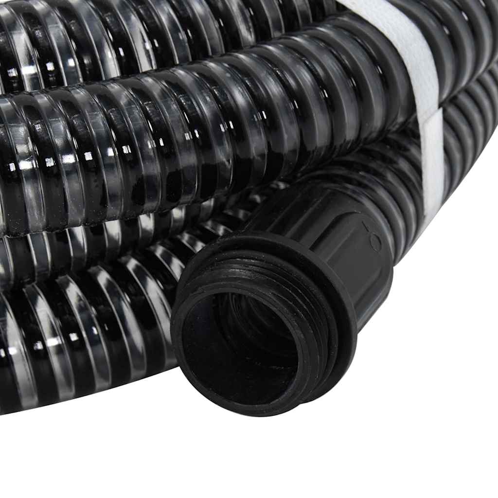 Sugslang med kopplingar mässing svart 1,1" 20 m PVC
