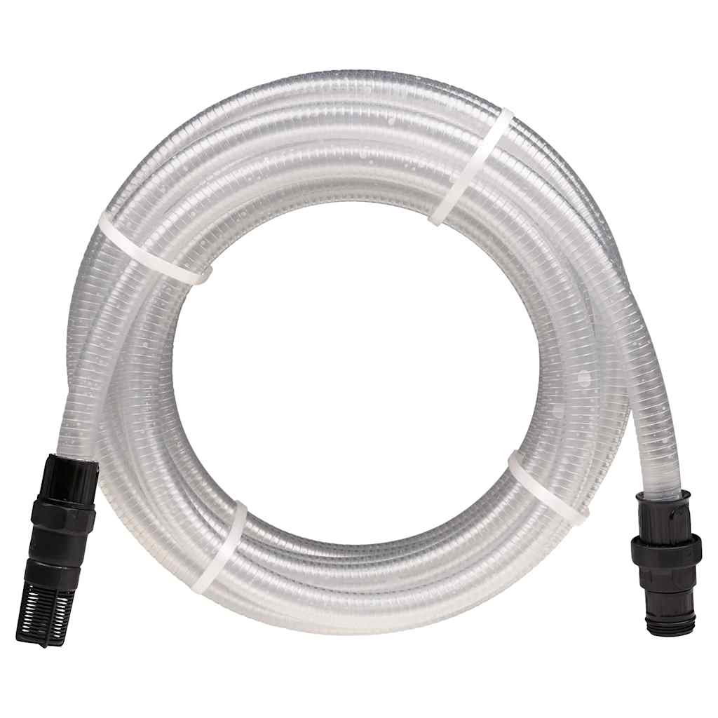 Sugslang med PVC-kopplingar transparent 1" 10 m PVC