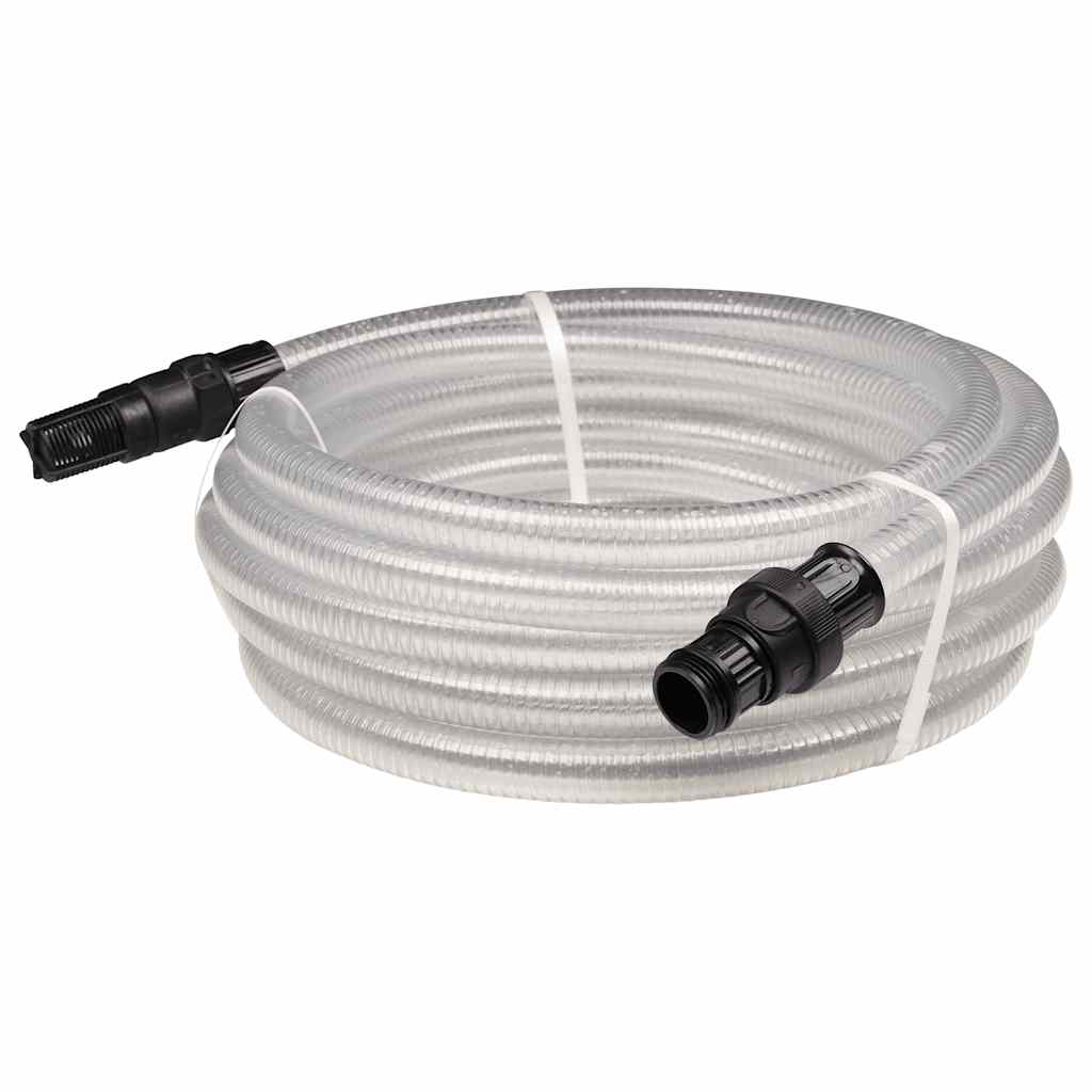 Sugslang med PVC-kopplingar transparent 1" 10 m PVC