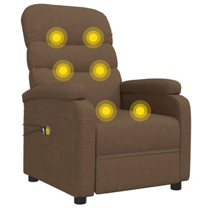 Elektrisk massagefåtölj brun tyg