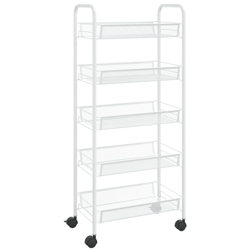 Rullvagn 5 våningar vit 46x26x105 cm järn