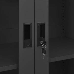 Dokumentskåp antracit 90x40x180 cm stål