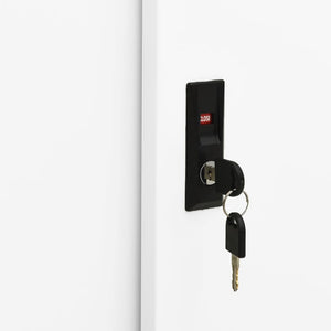 Dokumentskåp med skjutdörr vit 90x40x90 cm stål