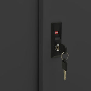 Dokumentskåp med skjutdörr antracit 90x40x90 cm stål