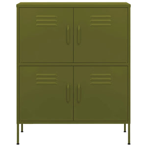 Förvaringsskåp olivgrön 80x35x101,5 cm stål
