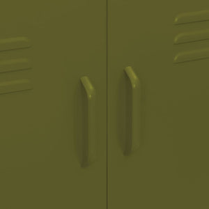 Förvaringsskåp olivgrön 80x35x101,5 cm stål