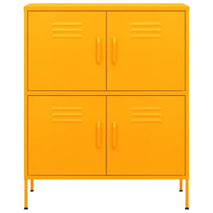 Förvaringsskåp senapsgul 80x35x101,5 cm stål