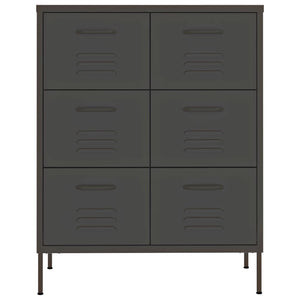 Byrå antracit 80x35x101,5 cm stål