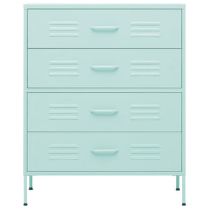 Byrå mintgrön 80x35x101,5 cm stål
