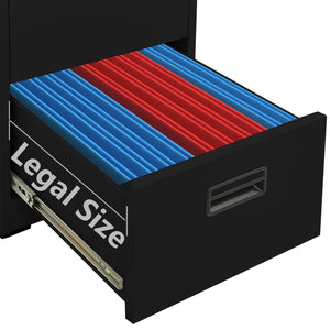 Dokumentskåp svart 46x62x72,5 cm stål