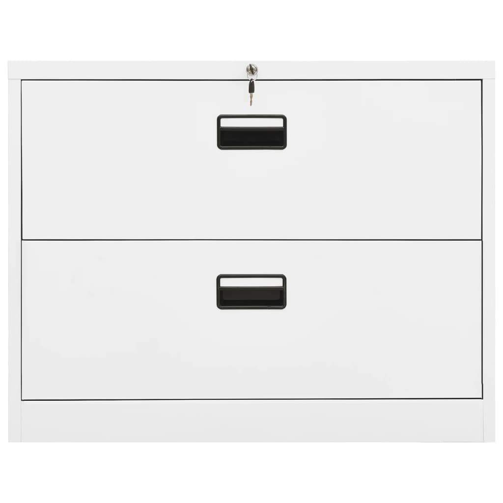 Dokumentskåp vit 90x46x72,5 cm stål