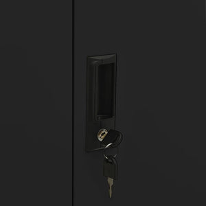 Dokumentskåp svart 90x40x102 cm stål