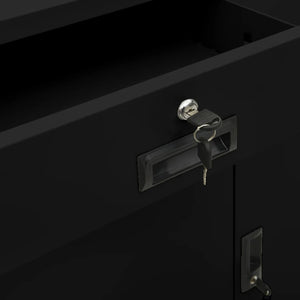 Dokumentskåp svart 90x40x102 cm stål