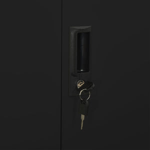 Dokumentskåp svart 90x40x180 cm stål