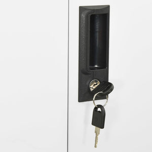 Dokumentskåp vit 90x40x180 cm stål och härdat glas